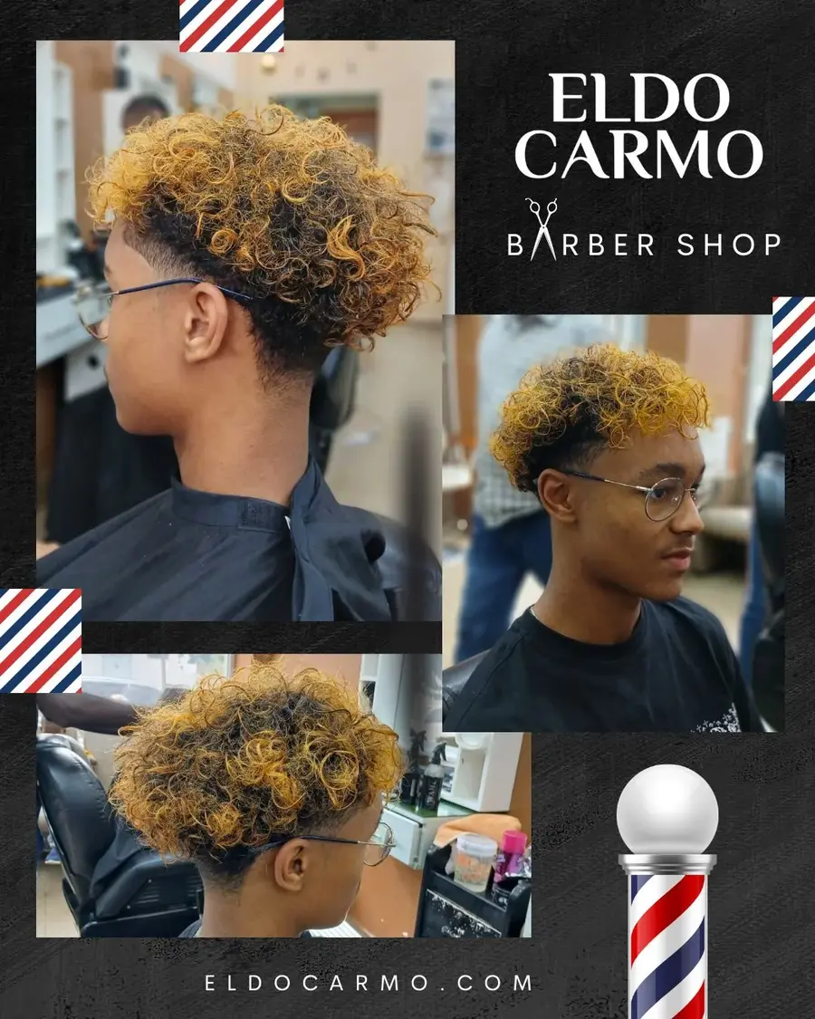 Corte cacheado loiro — Eldo Carmo Barber Shop